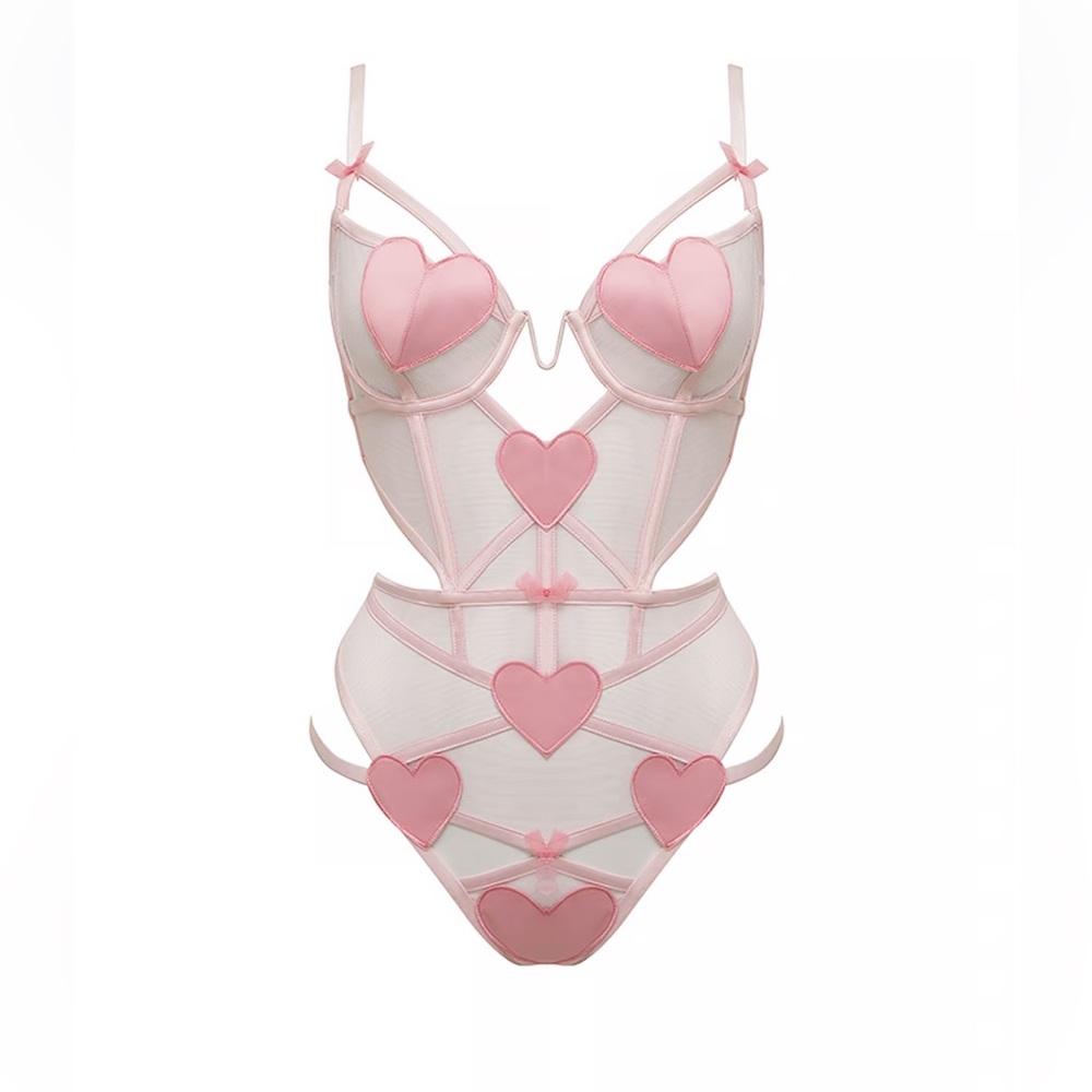 For Love and Lemons Pink Heart Teddy